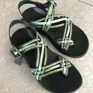 Chaco ZX3 blue/green sandals. Women’s size 8